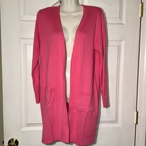 New! Talbots petite medium pink open front cardigan